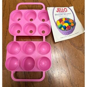 NEW JELL-O Jello Jigglers Easter Egg Mold + Recipe Booklet Vintage Pink